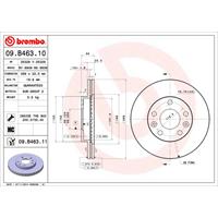 BREMBO Bremsscheiben 09.B463.10 Scheibenbremsen,Bremsscheibe RENAULT,NISSAN,DACIA,DUSTER,MEGANE IV B9A/M_,MEGANE IV Grandtour K9A/M_