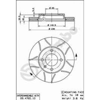 Remschijf BREMBO MAX LINE BREMBO, Remschijftype: Gespleten, u.a. für Seat, VW, Audi