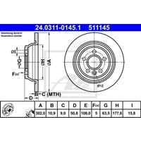 Bremsscheibe 'PowerDisc' | ATE (24.0311-0145.1)