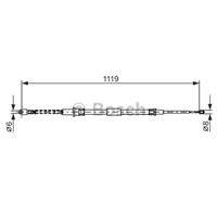 BOSCH Handbremsseil 1 987 477 683 Bremsseil,Seilzug Feststellbremse BMW,7 E38