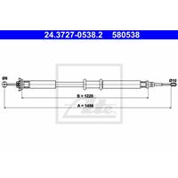 ATE Handbremsseil 24.3727-0538.2 Bremsseil,Seilzug Feststellbremse FIAT,PUNTO 188,PUNTO Van 188AX