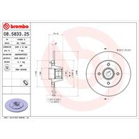 1 Remschijf Brembo Met Kogellager 08.5833.25