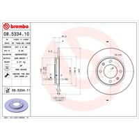 Remschijf COATED DISC LINE BREMBO, Remschijftype: Massief, u.a. für Peugeot, Citroën