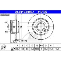 Bremsscheibe | ATE (24.0110-0196.1)