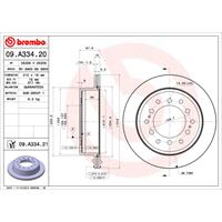 2 remschijven brembo vernis uv 09.a334.21