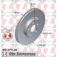 Remschijf COAT Z Zimmermann, Remschijftype: Buiten geventileerd, u.a. für Volvo, Ford, Land Rover