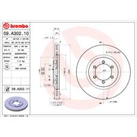 Bremsscheibe Vorderachse Brembo 09.A302.10