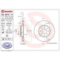 BREMBO Remschijven FIAT 09.5870.14 60806137,60810076,60811256 Remschijf 60811266,46416712,46423415,51749124,71770936,7645056,7779409,46423415