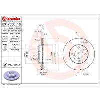 Remschijf COATED DISC LINE BREMBO, Remschijftype: Binnen geventileerd, u.a. für Mitsubishi, Proton