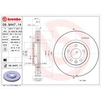 1 Remschijf Brembo Vernis Uv 09.9447.11