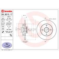 Remschijf BEARING DISC LINE BREMBO, Remschijftype: Massief, u.a. für Peugeot, Citroën