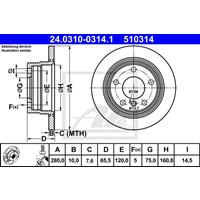 bmw Powerdisc remschijf geventileerd 24031003141