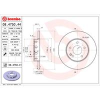 Remschijf COATED DISC LINE BREMBO, Remschijftype: Massief, u.a. für Mercedes-Benz