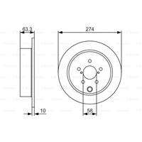 Remschijf BOSCH, Remschijftype: Massief, u.a. für Subaru