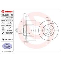 BREMBO Remschijven ALFA ROMEO 08.5085.21 60571437,60578920,60651437 Remschijf 60670804,71739571,71770934,71772240