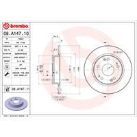 Bremsscheibe Hinterachse Brembo 08.A147.10