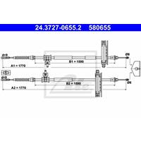 Seilzug, Feststellbremse | ATE (24.3727-0655.2)