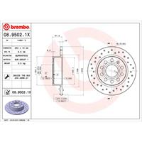 Remschijf BREMBO XTRA LINE BREMBO, Remschijftype: Geperforeerd, u.a. für VW, Seat, Skoda, Audi