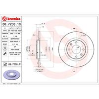 Remschijf COATED DISC LINE BREMBO, Remschijftype: Massief, u.a. für Citroën, Peugeot