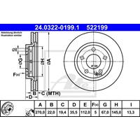 mercedes Powerdisc remschijf geventileerd 24032201991