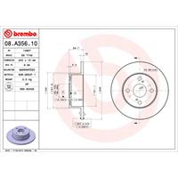 Bremsscheibe Hinterachse Brembo 08.A356.10