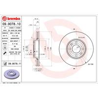 Remschijf COATED DISC LINE BREMBO, Remschijftype: Binnen geventileerd, u.a. für Renault, Dacia, Nissan, Lada