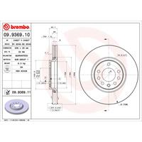 Remschijf BREMBO, Remschijftype: Binnen geventileerd, u.a. für Saab, Opel, Vauxhall