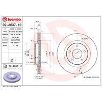 Remschijf COATED DISC LINE BREMBO, Remschijftype: Binnen geventileerd, u.a. für Jeep, Dodge, Chrysler, Lancia