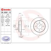 Bremsscheibe Hinterachse Brembo 08.9081.10