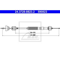 ATE Kupplungsseil 24.3728-0823.2 Kupplungsseilzug,Seilzug, Kupplungsbetätigung PEUGEOT,306 Schrägheck 7A, 7C, N3, N5,306 Cabriolet 7D, N3, N5