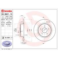 Remschijf COATED DISC LINE BREMBO, Remschijftype: Massief, u.a. für Ford