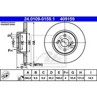 Bremsscheibe | ATE (24.0109-0159.1)