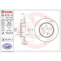 Remschijf COATED DISC LINE BREMBO, Remschijftype: Massief, u.a. für Mercedes-Benz