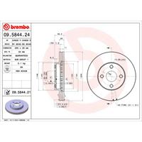 Remschijf COATED DISC LINE BREMBO, Remschijftype: Binnen geventileerd, u.a. für BYD, Toyota