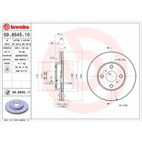 Remschijf COATED DISC LINE BREMBO, Remschijftype: Binnen geventileerd, u.a. für Toyota