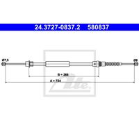 Seilzug, Feststellbremse hinten links ATE 24.3727-0837.2