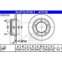 Bremsscheibe Vorderachse ATE 24.0112-0130.1