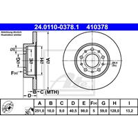 Bremsscheibe | ATE (24.0110-0378.1)