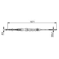 BOSCH Handbremsseil 1 987 477 626 Bremsseil,Seilzug Feststellbremse VW,SEAT,CADDY II Kasten 9K9A,CADDY II Kombi 9K9B,INCA 6K9