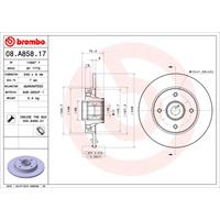 Remschijf BEARING DISC LINE BREMBO, Remschijftype: Massief, u.a. für Peugeot, Citroën, DS