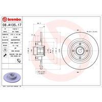 Remschijf BEARING DISC LINE BREMBO, Remschijftype: Massief, u.a. für Renault