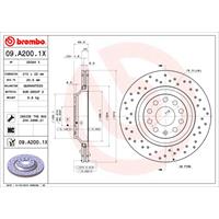 Remschijf BREMBO XTRA LINE BREMBO, Remschijftype: Geperforeerd / Geventileerd, u.a. für Audi, VW, Skoda, Seat, Cupra, Chrysler