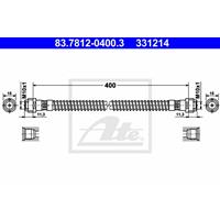 ATE Bremsschläuche 83.7812-0400.3 Bremsschlauch VW,AUDI,PORSCHE,TOUAREG 7LA, 7L6, 7L7,TOUAREG 7P5,Q7 4L,CAYENNE 955,CAYENNE