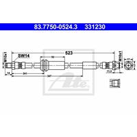 Bremsschlauch Vorderachse ATE 83.7750-0524.3