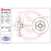 1 Remschijf Brembo Met Kogellager 08.5834.37