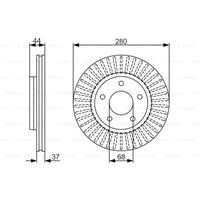 Remschijf BOSCH, Remschijftype: Geventileerd: , u.a. für Nissan