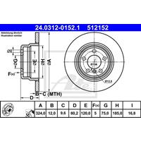 bmw Powerdisc remschijf geventileerd 24031201521