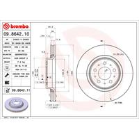 BREMBO Bremsscheibe VOLVO 09.8642.11 272276,2722760,2722762 Bremsscheiben,Scheibenbremsen 2722767,31262095,312620950