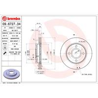 Bremsscheibe | BREMBO (09.6727.34)