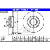 Bremsscheibe | ATE (24.0111-0116.1)